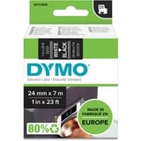 Dymo Originale D1-etiketter | 24 mm x 7 m rulle | Hvid tekst på sort | Selvklæbende etiketter til LabelManager etiketprintere, Tape Hvid på sort, Polyester, Belgien, -18 - 90 °C, DYMO, LabelManager, LabelWriter 450 DUO