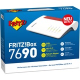 FRITZ! FRITZ!Box 7690, Router Box 7690, Wi-Fi 7 (802.11be), Dual-band (2,4 GHz / 5 GHz), Ethernet LAN, VDSL, Hvid, Bordplade router