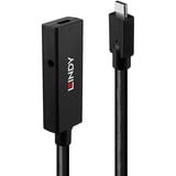 Lindy 43364 USB-kabel USB 3.2 Gen 2 (3.1 Gen 2) 5 m USB C 10 Gbit/sek. Sort, Forlængerledning Sort, 5 m, USB C, USB C, USB 3.2 Gen 2 (3.1 Gen 2), 10 Gbit/sek., Sort