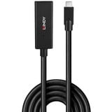 Lindy 43364 USB-kabel USB 3.2 Gen 2 (3.1 Gen 2) 5 m USB C 10 Gbit/sek. Sort, Forlængerledning Sort, 5 m, USB C, USB C, USB 3.2 Gen 2 (3.1 Gen 2), 10 Gbit/sek., Sort