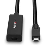 Lindy 43364 USB-kabel USB 3.2 Gen 2 (3.1 Gen 2) 5 m USB C 10 Gbit/sek. Sort, Forlængerledning Sort, 5 m, USB C, USB C, USB 3.2 Gen 2 (3.1 Gen 2), 10 Gbit/sek., Sort