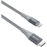 Nevox 1886 Lightning kabel 2 m Grå, Sølv Sølv/grå, 2 m, Lightning, USB C, Hanstik, Hanstik, Grå, Sølv