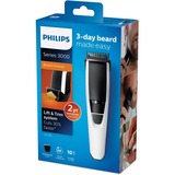 Philips 3000 series Beardtrimmer series 3000 BT3206/14 Skægtrimmer, Skæg trimmer Hvid/Sort, Vaskbar, Vedligeholdelsesfri – skal ikke smøres, Batteri, Sort, Sølv