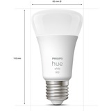 Philips Hue A60 - E27 pærer - 800lm - 4-pak, LED-lampe Philips Hvide Hue pærer A60 - E27 pærer - 800lm - 4-pak, Smart pære, Hvid, Bluetooth/Zigbee, LED, E27, Varm hvid