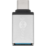 goobay 56620 kabel kønsskifter USB C USB A Sølv, Adapter Sølv, USB C, USB A, Sølv