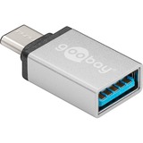 goobay 56620 kabel kønsskifter USB C USB A Sølv, Adapter Sølv, USB C, USB A, Sølv