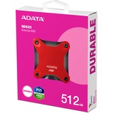 ADATA SD620 512 GB Micro-USB B 3.2 Gen 2 (3.1 Gen 2) Rød, Solid state-drev Rød, 512 GB, Micro-USB B, 3.2 Gen 2 (3.1 Gen 2), 520 MB/s, 10 Gbit/sek., Rød