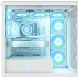 ARCTIC Xtender VG (White) Midi Tower Hvid, Towerkabinet Hvid, Midi Tower, PC, Hvid, EATX, Metal, Hærdet glas, Spil