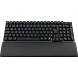 ASUS ROG Strix Scope II 96 RX Wireless tastatur Spil USB + RF Wireless + Bluetooth Sort, Gaming-tastatur Sort, DE-layout, ROG RX Red, 96%, Kabel & trådløs, USB + RF Wireless + Bluetooth, Optisk nøglekontakt, RGB LED, Sort