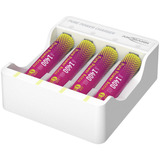 Ansmann Lithium-oplader Pure Power Set 4× Micro AAA genopladelige batterier og opladningsmodul Hvid/multi farvet