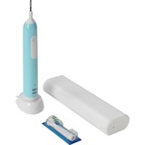 Braun Oral-B Pro 1 Cross Action Caribbean Blue med rejseetui, El-tandbørste Blå