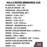 COBI Rolls-Royce Armoured Car 1920 Pattern Mk I, Bygge legetøj 