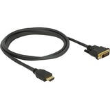 DeLOCK Adapterkabel HDMI > DVI 24+1 tovejskommunikation Sort