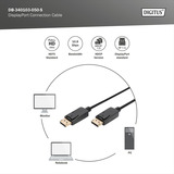 Digitus AK-340103-050-S, Kabel Sort