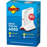 FRITZ! FRITZ!Repeater 6000 FRITZ!Repeater 6000, Wi-Fi 6 (802.11ax), Tri-band (2,4 GHz / 5 GHz / 5 GHz), Ethernet LAN, Rød, Hvid, Bærbar router