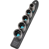 Hazet SmartRail 1/2" slag- og maskinskruetrækkerbitsæt sekskantet, 5 dele, Topnøgle Sort