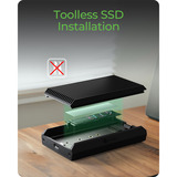 ICY BOX IB-1920M-C42 SSD kabinet Sort M.2, Drev kabinet Sort, SSD kabinet, M.2, M.2, 40 Gbit/sek., USB-tilslutning, Sort