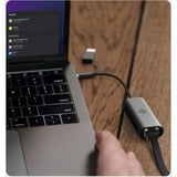 ICY BOX IB-LAN301-C3 Ethernet 2500 Mbit/s, Netværkskort Ledningsført, USB Type-A/USB Type-C, Ethernet, 2500 Mbit/s, Anthracit