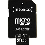 Intenso UHS-I Professional 512 GB microSDXC, Hukommelseskort Sort