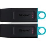 Kingston DTX/64GB-2P, USB-stik Sort/Turkis