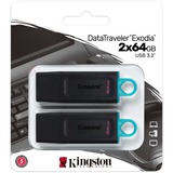 Kingston USB-stik Sort/Turkis