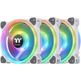 Thermaltake Riing Trio 12 RGB Radiator Fan White TT Premium Edition Universel Ventilator 12 cm Hvid 3 stk, Sag fan Hvid, Ventilator, 12 cm, 500 rpm, 1500 rpm, 41,13 kubikfod/min., Hvid