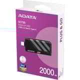 ADATA SC735-2000G-CCBK/GY, Solid state-drev Sort/grå