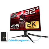 ASRock PG32QF, Gaming Skærm Sort