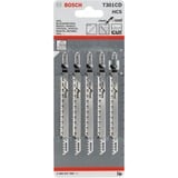 Bosch 2 608 637 590 stiksav, rullesav & sabelsavklinge Stiksavklinger High Carbon Steel (HCS) 5 stk Stiksavklinger, Glasfiber, High Carbon Steel (HCS), 3 mm, 11,7 cm, 80 mm