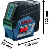 Bosch GCL 2-50 CG PROFESSIONAL Linje-/punktniveau 20 m, Kryds- & linjelaser Blå/Sort, 20 m, 0,3 mm/m, 4°, 50 m, 650 nm, Horisontal/vertikal