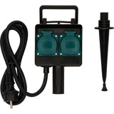 Brennenstuhl 1154430 stikkontakt Sort, Strømskinne Sort, Sort, IP44, 230 V, 16 A