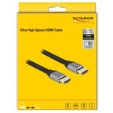 DeLOCK 83996 HDMI-kabel 2 m HDMI Type A (Standard) Sort, Grå grå, 2 m, HDMI Type A (Standard), HDMI Type A (Standard), 3D, 48 Gbit/sek., Sort, Grå