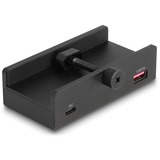 DeLOCK Ekstern USB 5 Gbps 4-port hub 3 x USB Type-A og 1 x USB Type-C™ med fastgørelsesskrue, USB hub Sort