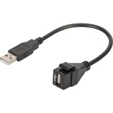 Digitus USB 2.0 Keystone-modul USB-A stik > USB-A hun, Keystone modul Sort