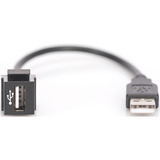 Digitus USB 2.0 Keystone-modul USB-A stik > USB-A hun, Keystone modul Sort