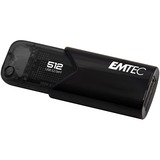 Emtec B110 Click Easy 3.2 USB-nøgle 512 GB USB Type-A 3.2 Gen 2 (3.1 Gen 2) Sort, USB-stik Sort, 512 GB, USB Type-A, 3.2 Gen 2 (3.1 Gen 2), 20 MB/s, Glide, Sort