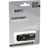 Emtec B110 Click Easy 3.2 USB-nøgle 512 GB USB Type-A 3.2 Gen 2 (3.1 Gen 2) Sort, USB-stik Sort, 512 GB, USB Type-A, 3.2 Gen 2 (3.1 Gen 2), 20 MB/s, Glide, Sort