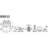 High Peak Familietunnel telt Meran 5.0 grå/Grøn