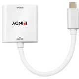 Lindy 43339 videokabel adapter 0,1 m USB Type-C HDMI Hvid, Konverter Hvid, 0,1 m, USB Type-C, HDMI, Hanstik, Hunstik, Lige