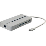 Lindy 43360 dockingstation Ledningsført USB 3.2 Gen 1 (3.1 Gen 1) Type-C Sølv, Hvid, Docking station Ledningsført, USB 3.2 Gen 1 (3.1 Gen 1) Type-C, 3,5 mm, Sølv, Hvid, -20 - 40 °C, -40 - 80 °C