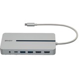 Lindy 43360 dockingstation Ledningsført USB 3.2 Gen 1 (3.1 Gen 1) Type-C Sølv, Hvid, Docking station Ledningsført, USB 3.2 Gen 1 (3.1 Gen 1) Type-C, 3,5 mm, Sølv, Hvid, -20 - 40 °C, -40 - 80 °C
