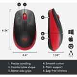 Logitech M190 mus Ambidextrous RF trådløst Optisk 1000 dpi Sort/Rød, Ambidextrous, Optisk, RF trådløst, 1000 dpi, Rød