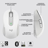 Logitech Signature M650 mus Højre hånd RF trådløs + Bluetooth Optisk 2000 dpi Hvid, Højre hånd, Optisk, RF trådløs + Bluetooth, 2000 dpi, Hvid