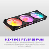 NZXT F360 RGB, Sag fan Sort