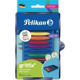 Pelikan Creative Factory Griffix 8 stk, Sæt 8 stk, Sort, Blå, Brun, Grøn, Orange, Rød, Violet, Gul, Trekant, Voks, Dreng/Pige, Træning af motoriske færdigheder, Træning i kreativ tænkning