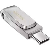 SanDisk Ultra Dual Drive Luxe USB-nøgle 64 GB USB Type-A / USB Type-C 3.2 Gen 1 (3.1 Gen 1) Rustfrit stål, USB-stik Sølv, 64 GB, USB Type-A / USB Type-C, 3.2 Gen 1 (3.1 Gen 1), 150 MB/s, Svirvel, Rustfrit stål