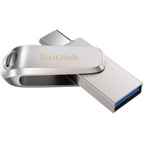 SanDisk Ultra Dual Drive Luxe USB-nøgle 64 GB USB Type-A / USB Type-C 3.2 Gen 1 (3.1 Gen 1) Rustfrit stål, USB-stik Sølv, 64 GB, USB Type-A / USB Type-C, 3.2 Gen 1 (3.1 Gen 1), 150 MB/s, Svirvel, Rustfrit stål