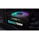 Thermaltake Toughpower GF2 ARGB enhed til strømforsyning 750 W 24-pin ATX Sort, PC strømforsyning Sort, 750 W, 100 - 240 V, 900 W, 50/60 Hz, 10 A, Aktiv