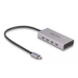 DeLOCK DeLock USB 10 Gbps USB Type-C Hub med 4 x USB Type-C + 1 x USB Type-C PD 85 Watt, USB hub grå