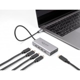 DeLOCK DeLock USB 10 Gbps USB Type-C Hub med 4 x USB Type-C + 1 x USB Type-C PD 85 Watt, USB hub grå